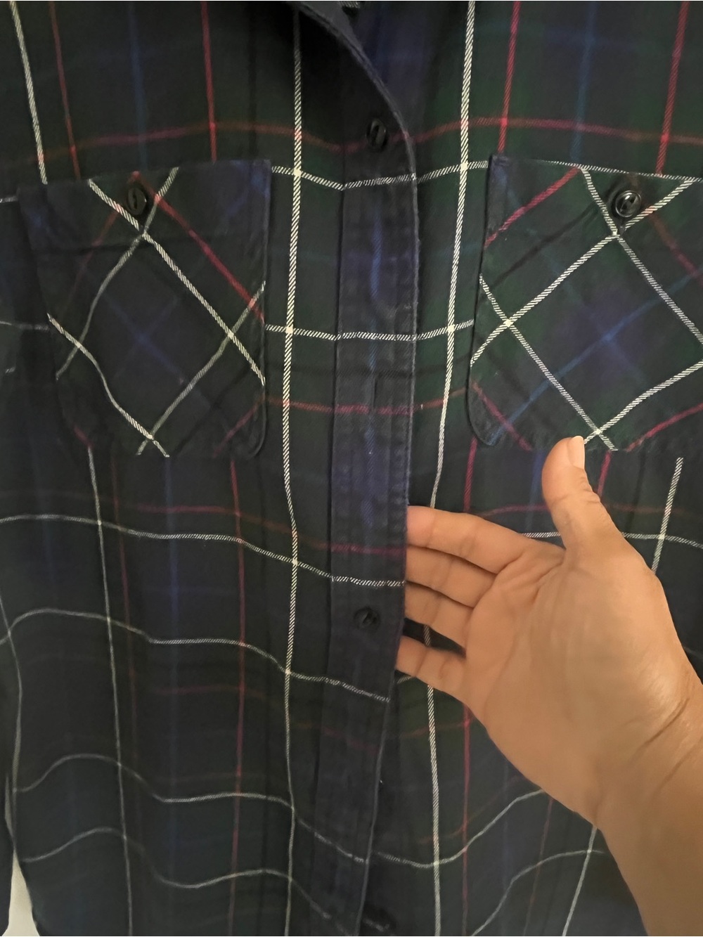Madewell Plaid Flannel Shirt Blue Green Red Long Sleeve Button Up Womens M - Picture 4 of 6